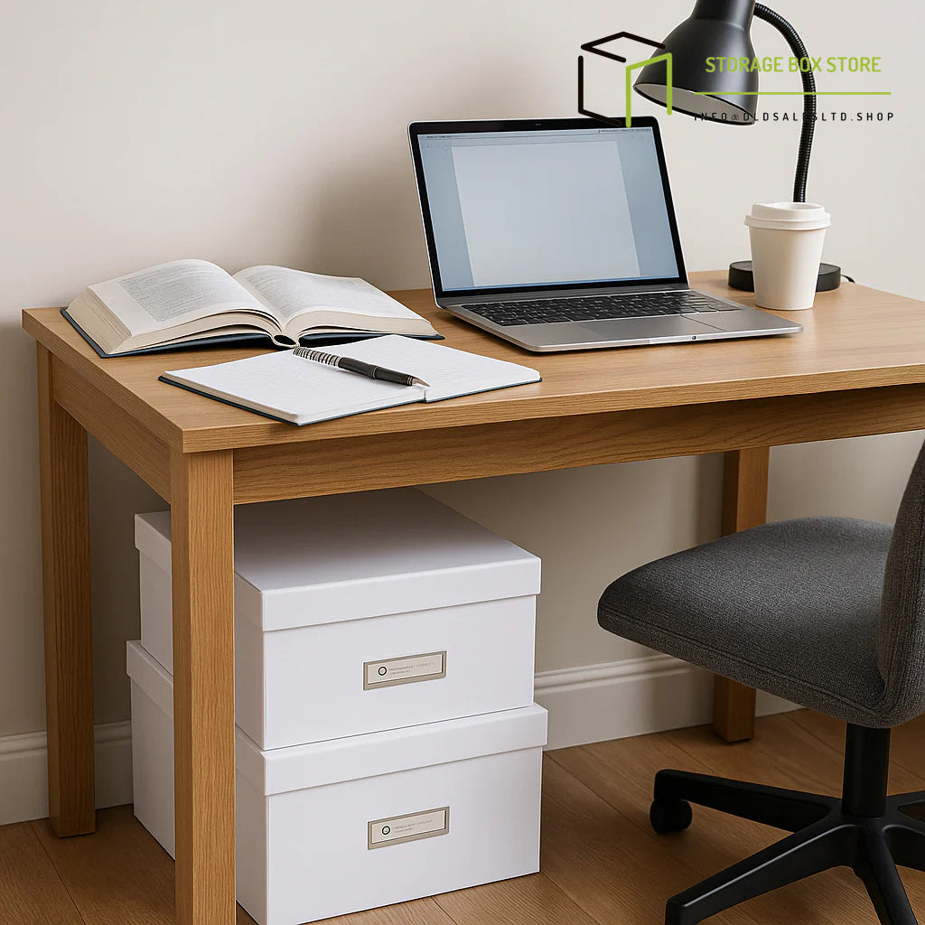 Bigso Box Set Of 2 White Fibreboard Storage Boxes