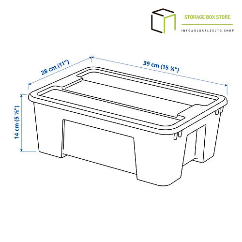 box with lid, transparent, 39x28x14 cm/11 l
