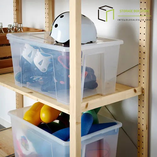 box with lid, transparent, 57x39x28 cm/45 l
