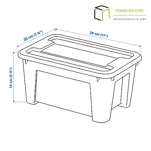 box with lid, transparent, 28x20x14 cm/5 l