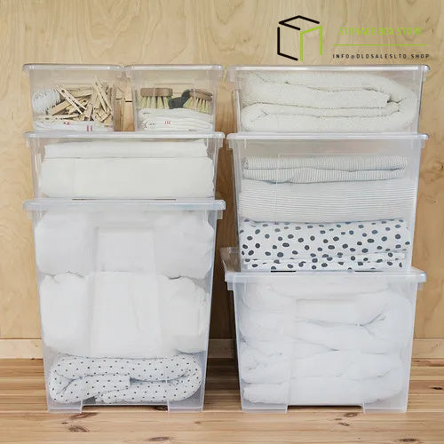 box with lid, transparent, 57x39x28 cm/45 l